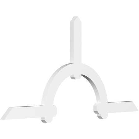Ekena Millwork Ericson Architectural Grade PVC Gable Bracket, 72"W x 36"H x 2"D x 4"F, 12/12 Pitch GBP072X36X0204ERI00